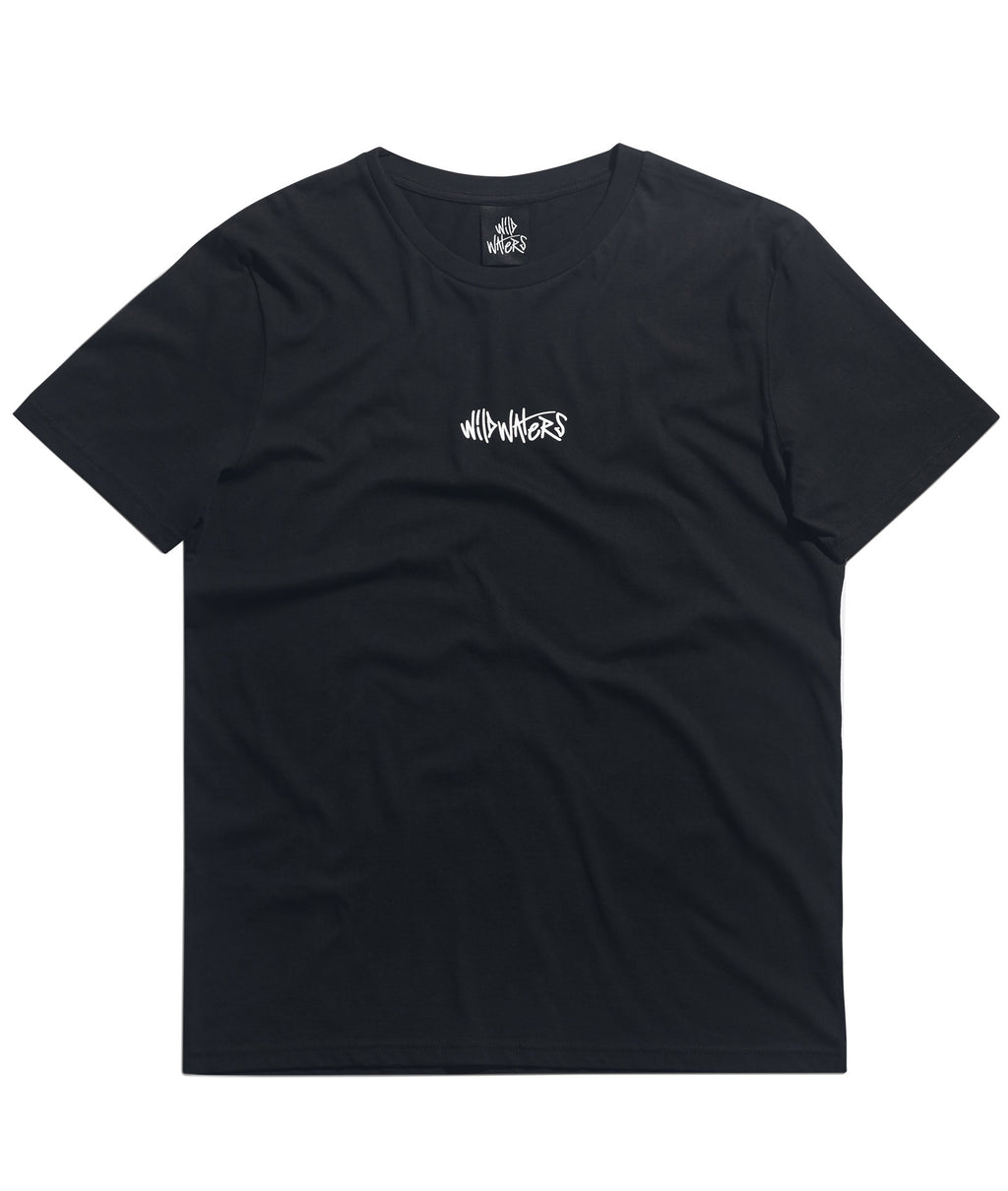 T-Shirt mit Unterschrift - Schwarz
